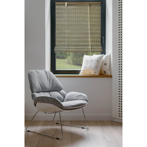 Melna/dabīga toņa bambusa žalūzija 150x160 cm Vela – Gardinia-image-1