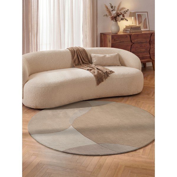 Bēšs vilnas apaļš paklājs ø 160 cm Ovia – Villeroy&Boch-image-1