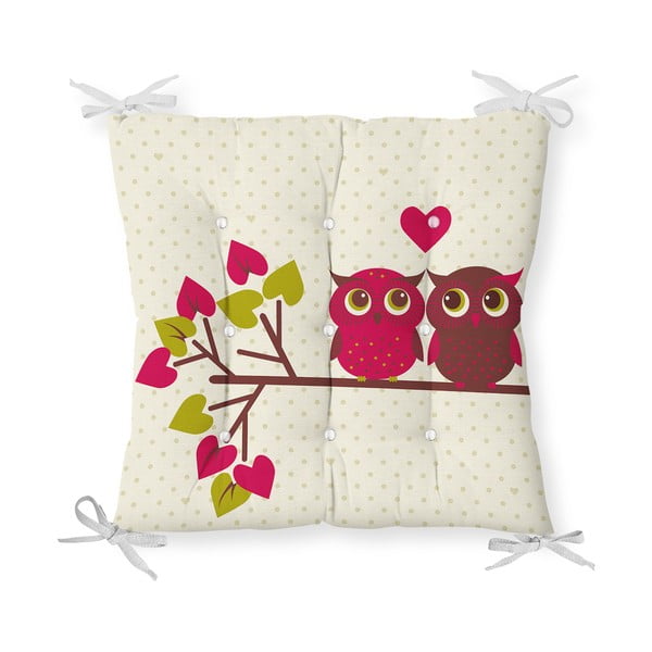 Sēdekļa spilvens ar kokvilnas maisījumu Minimalist Cushion Covers Lovely Owls, 40 x 40 cm