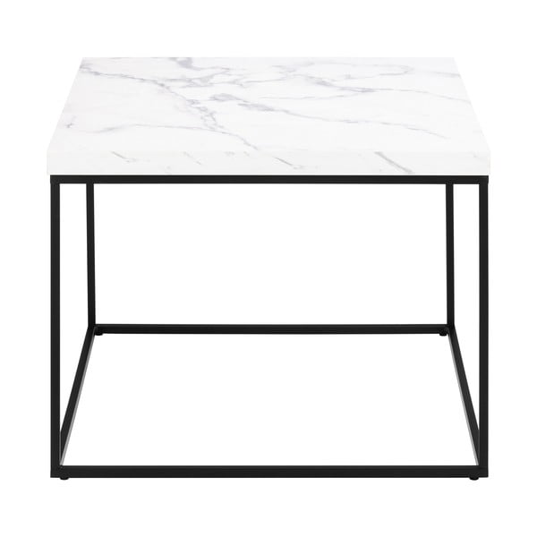 Balts žurnālgaldiņš ar marmora imitācijas galda virsmu 60x60 cm Barossa – Actona