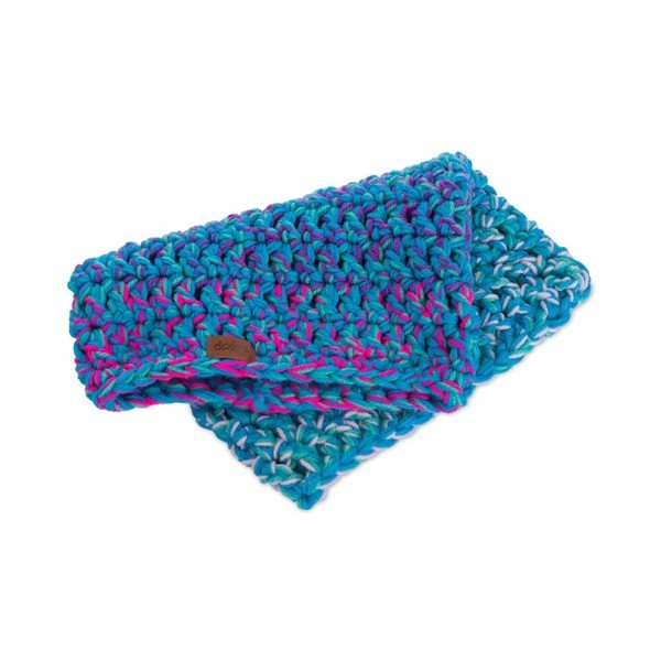 Zila ar rokām tamborēta apļveida šalle DOKE Twister-image-2