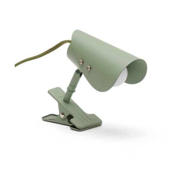 Zaļa metāla galda lampa ar klipsi (augstums 16 cm) Jula – Kave Home