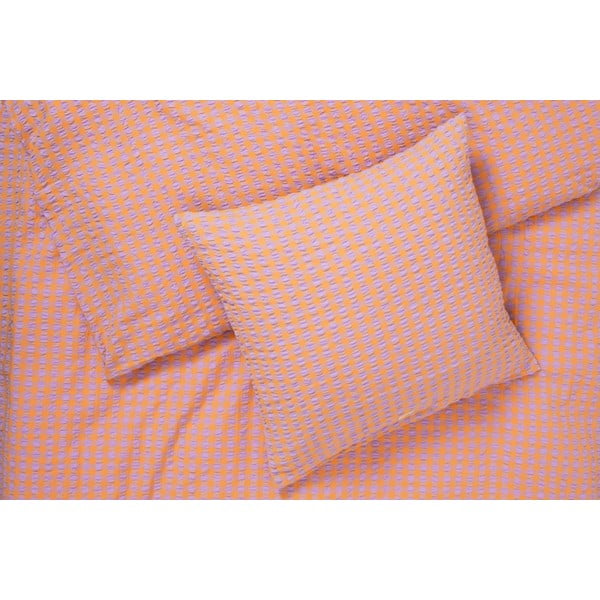 Oranža/gaiši violeta vienvietīga gultas veļa no krepa auduma 140x200 cm Bæk&Bølge – JUNA-image-2