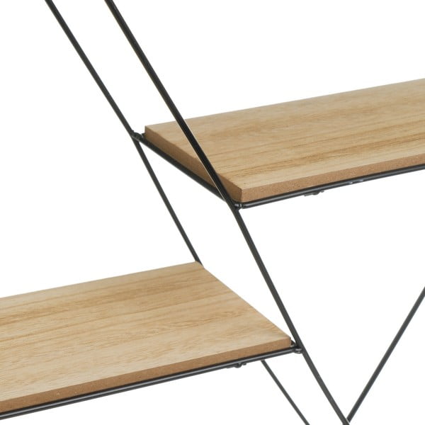 Melns/dabīga toņa daudzlīmeņu sienas plaukts 50 cm – Casa Selección-image-1