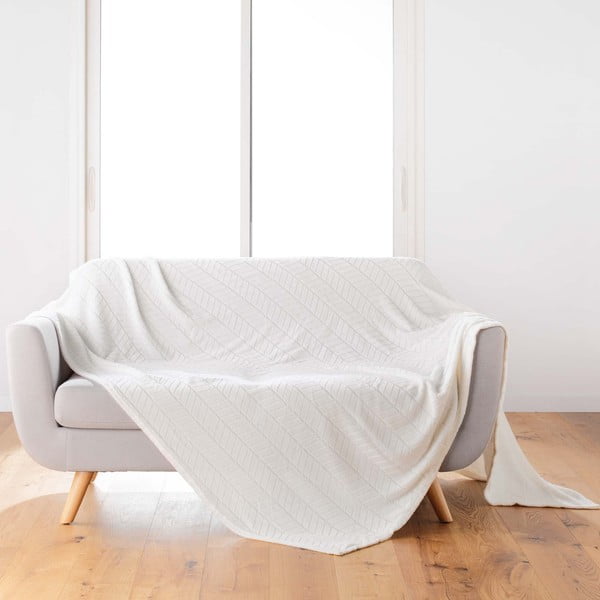 Krēmkrāsas gultas pārklājs no mikroflaneļa 180x220 cm Arya – douceur d'intérieur