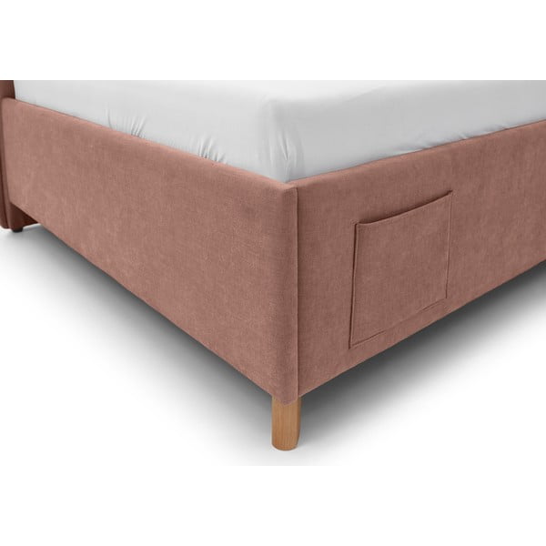 Rozā polsterēta stūra bērnu gulta bez režģa 140x200 cm Fun – Meise Möbel-image-4