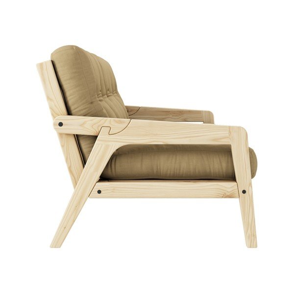 Brūns/bēšs izvelkamais dīvāns 204 cm Grab – Karup Design-image-4