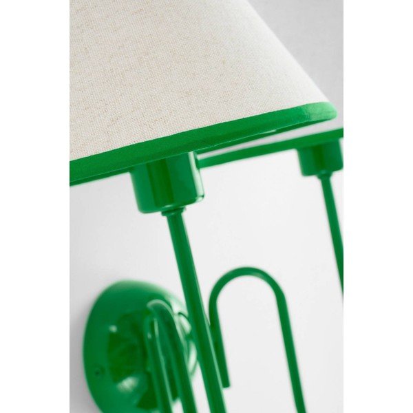 Zaļa/bēša lina sienas lampa ar vadu Juliet – Jotex-image-4