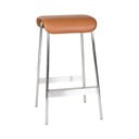Konjakbrūni/sudraba krāsas mākslīgās ādas bāra krēsli (2 gab.) (sēdekļa augstums 75 cm) Avenue – Hübsch