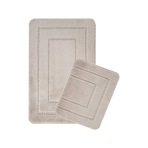 Gaiši brūni vannas istabas paklājiņi (2 gab.) 50x80 cm Cerceve – Foutastic