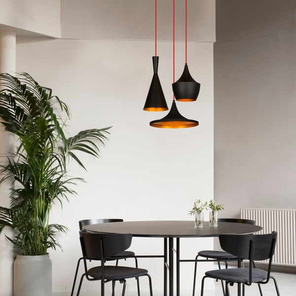 Melna/vara krāsas piekaramā lampa ar metāla abažūru ø 51 cm Elmas – Opviq lights-image-1