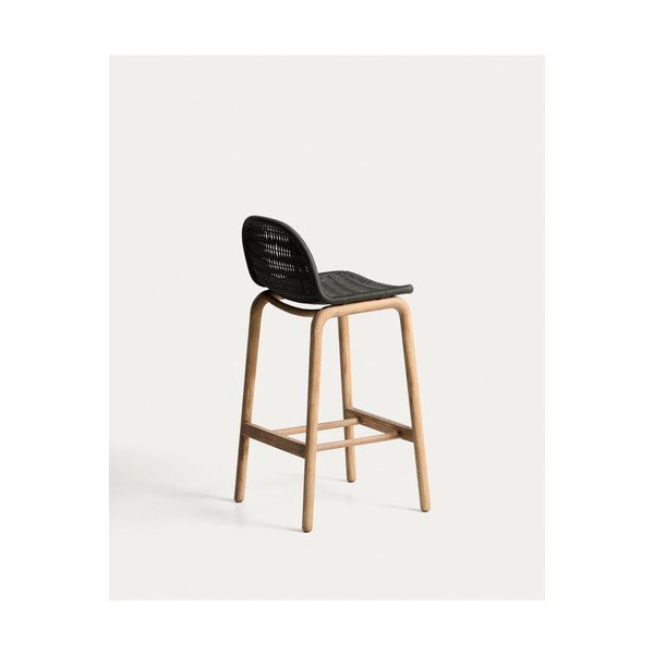 Tumši pelēks masīvkoka dārza bāra krēsls Alipa – Kave Home-image-3