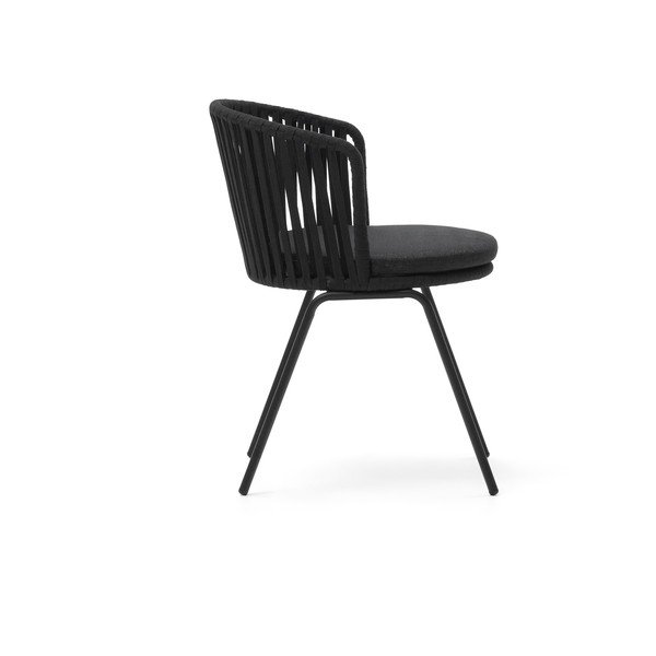 Melns metāla dārza krēsls Saconca – Kave Home-image-3