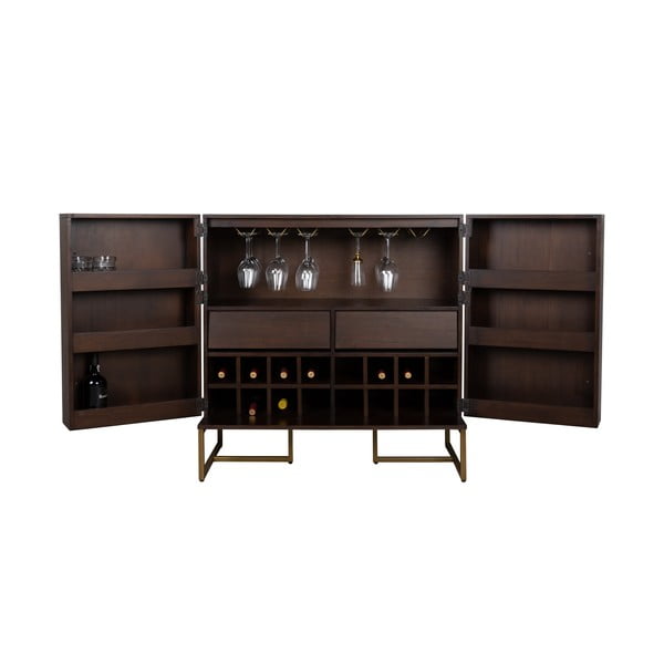 Vīna skapis ar eksotiska koka imitāciju 24 pudelēm, 100x100 cm Class – Dutchbone-image-4