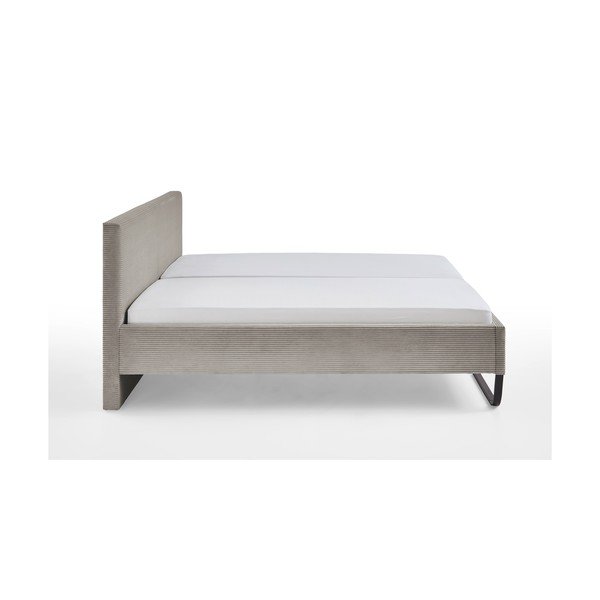 Pelēka/brūna polsterēta divvietīga gulta bez režģa 180x200 cm Swing – Meise Möbel-image-3
