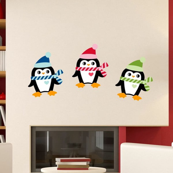 3 Ambiance Ziemassvētku pingvīni uzlīmju komplekts