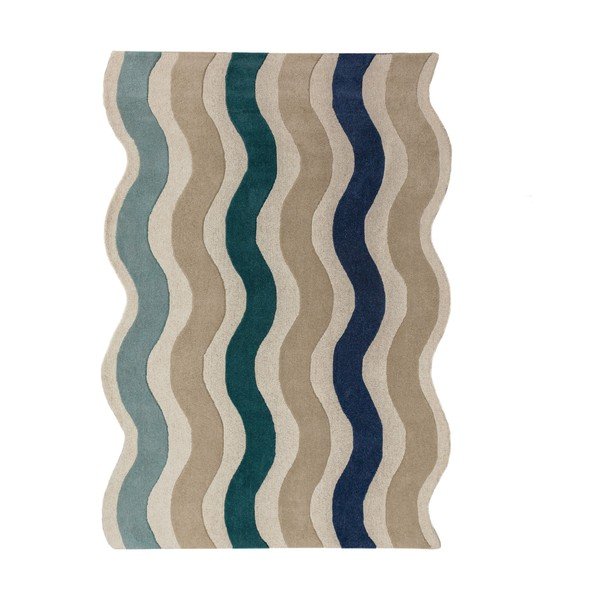 Zils ar rokām darināts vilnas paklājs 140x200 cm Cascade Wool – Flair Rugs