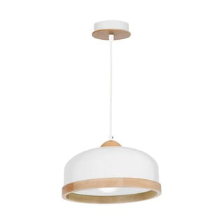 Balta piekaramā lampa ar koka detaļām Homemania Studio Uno