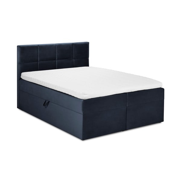 Tumši zila samta divguļamā gulta Mazzini Beds Mimicry, 180 x 200 cm