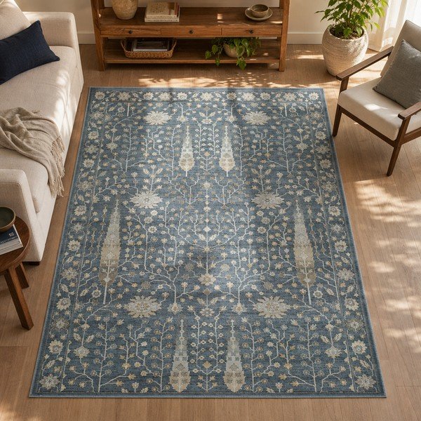 Zils viskozes paklājs Universal Vintage Flowers, 120 x 170 cm-image-4