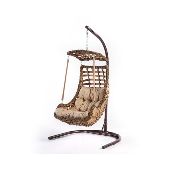 Brūns rotangpalmas dārza piekaramais krēsls Alacati – Floriane Garden