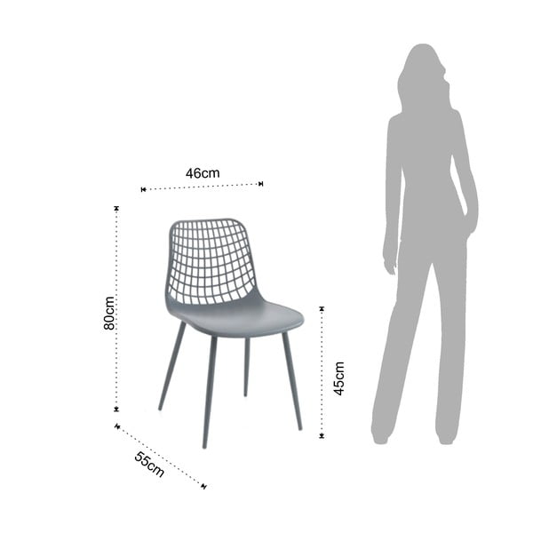 Pelēki pusdienu krēsli (2 gab.) Nairobi – Tomasucci-image-4