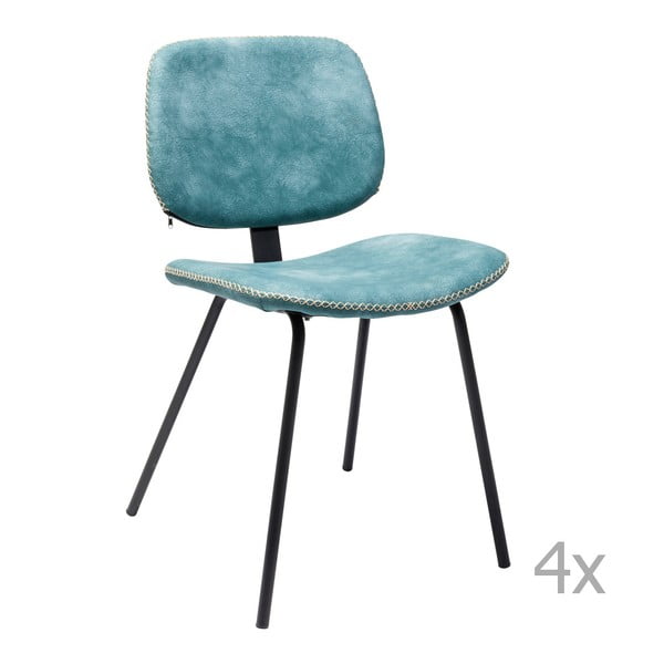 4 zilu ēdamistabas krēslu komplekts Kare Design Barber