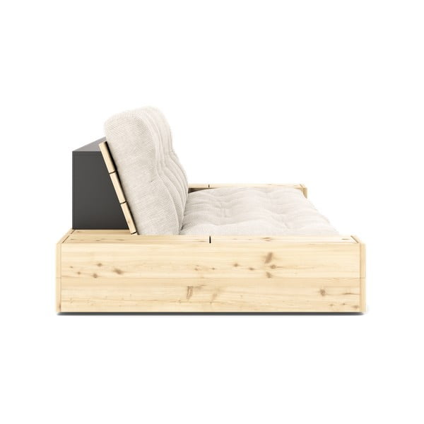 Balts velveta izvelkamais dīvāns 244 cm Base – Karup Design-image-3