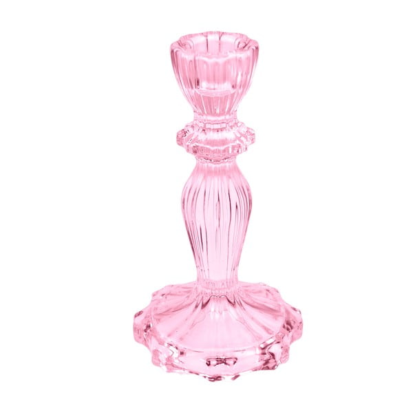Garš rozā stikla svečturis – Rex London