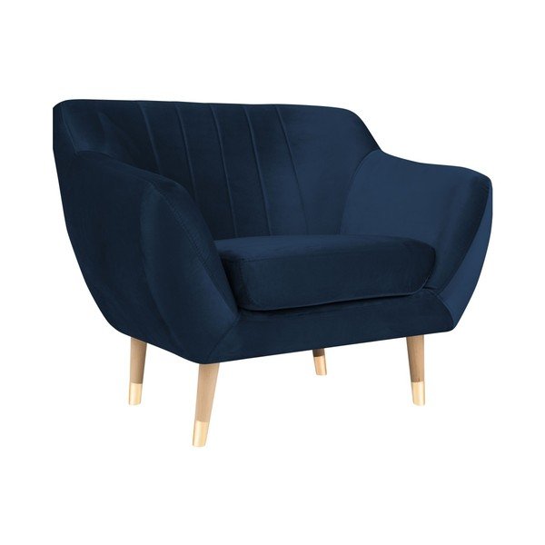 Tumši zils samta atpūtas krēsls Mazzini Sofas Benito-image-2