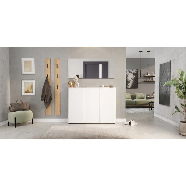 Balts skapītis ar ozolkoka imitāciju 138x105x25 cm Libbiano – Germania-image-4