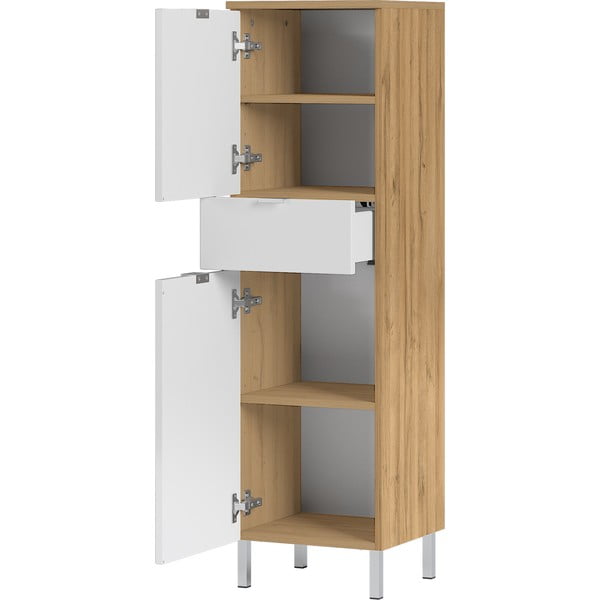 Balts skapis ar ozolkoka dekoru Germania Mauresa, augstums 120 cm-image-2