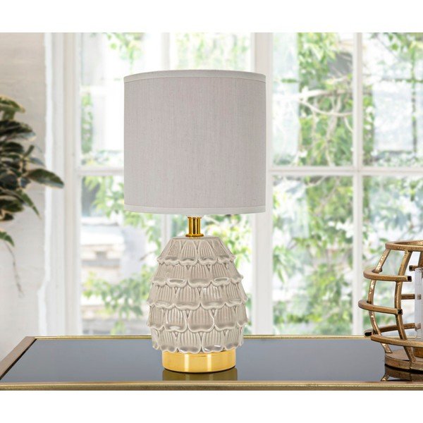 Bēša keramikas galda lampa ar auduma abažūru (augstums 30,5 cm) Pigny – Mauro Ferretti-image-4