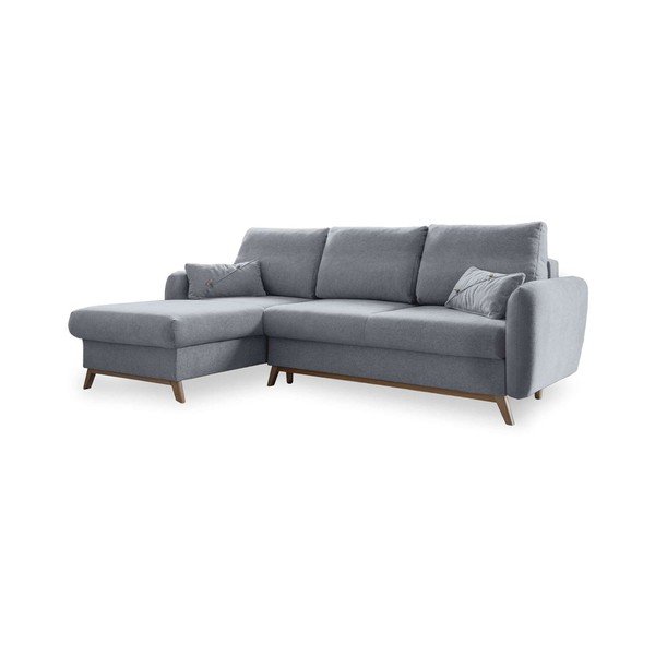 Gaiši pelēks izlaižams stūra dīvāns Miuform Scandic Lagom, kreisais stūris