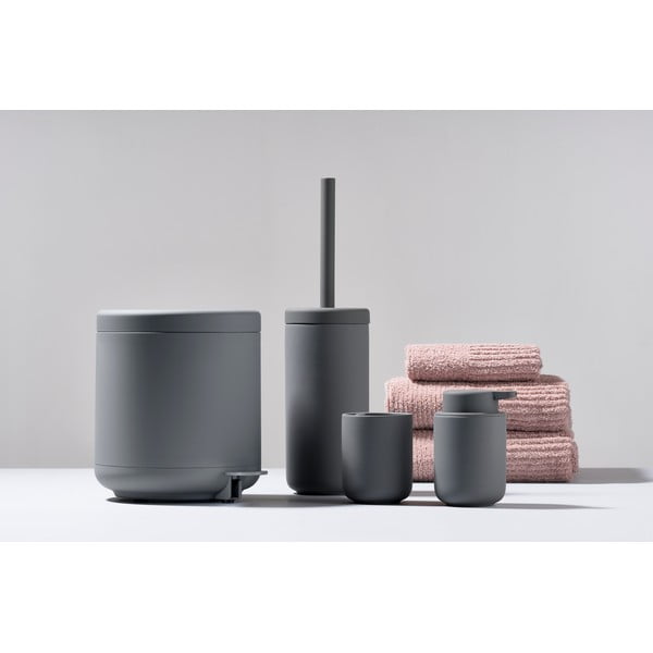 Pelēka vannasistabas atkritumu tvertne ar pedāli Zone UME, 4 l-image-2