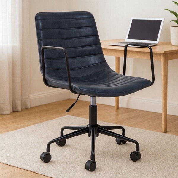 Tumši pelēks mākslīgās ādas biroja krēsls Forbes – Premier Housewares-image-3