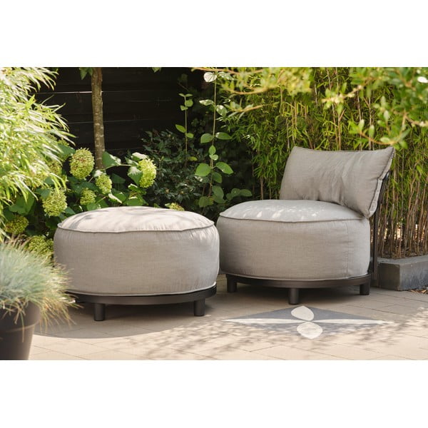 Gaiši pelēks polsterēts dārza atpūtas krēsls Emma – Hartman-image-1