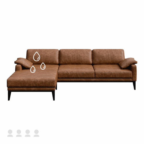 Četrvietīga dīvāna ar ādas polsterējumu impregnēšana, impregnēšana bez tīrīšanas
