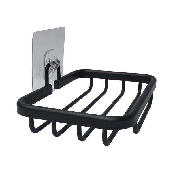 Matēti melns metāla ziepju trauks ar uzstādīšanu bez urbšanas Filaire Aluminium – douceur d'intérieur-image-1