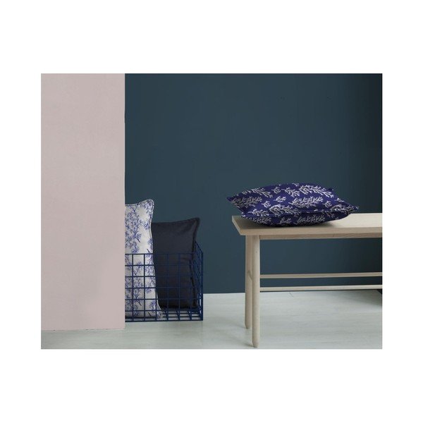 Zili balta dekoratīva spilvendrāna Velvet Atelier Sea, 50 x 35 cm-image-2