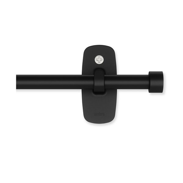 Matēti melna tērauda pagarināma aizkaru stanga 71 - 121 cm Adhera – Umbra