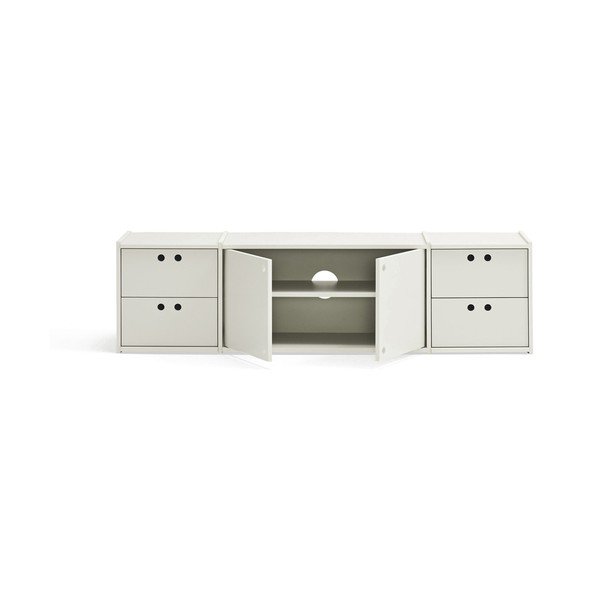Krēmkrāsas TV galdiņš 157x42x40 cm Wally – Teulat-image-2