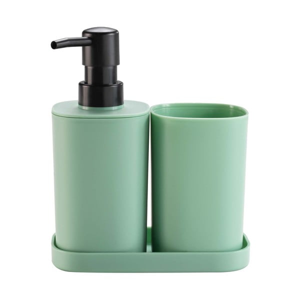 Gaiši zaļš plastmasas vannas istabas piederumu komplekts Vita – douceur d'intérieur