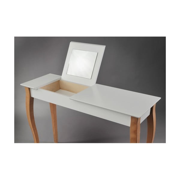 Balts tualetes galdiņš ar spoguli Ragaba Dressing Table, garums 105 cm-image-3