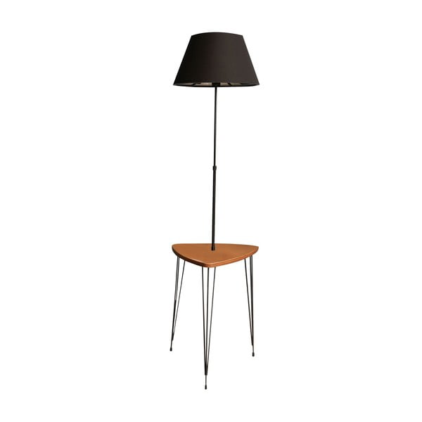 Melna/dabīga toņa stāvlampa ar auduma abažūru (augstums 147 cm) – Opviq lights