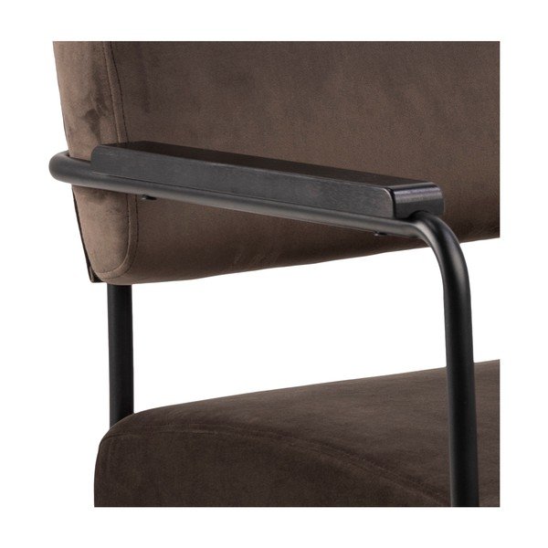 Tumši brūns samta krēsls Actona Cloe-image-4