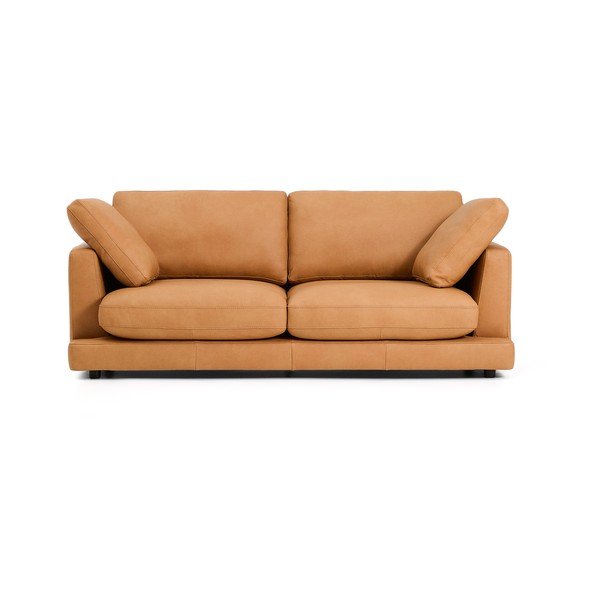 Brūns ādas dīvāns 210 cm Gala – Kave Home-image-2