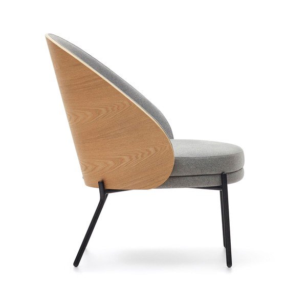 Pelēks/dabīga toņa atpūtas krēsls Eamy – Kave Home-image-3