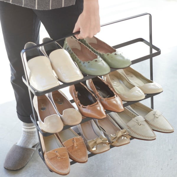 Melns metāla apavu statīvs Tower Shoe Rack – YAMAZAKI-image-4