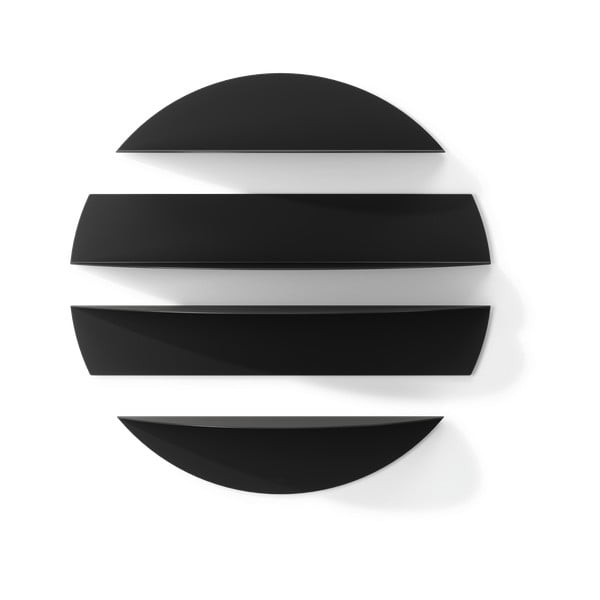 Melni metāla sienas plaukti (4 gab.) 76 cm Solis – Umbra-image-3